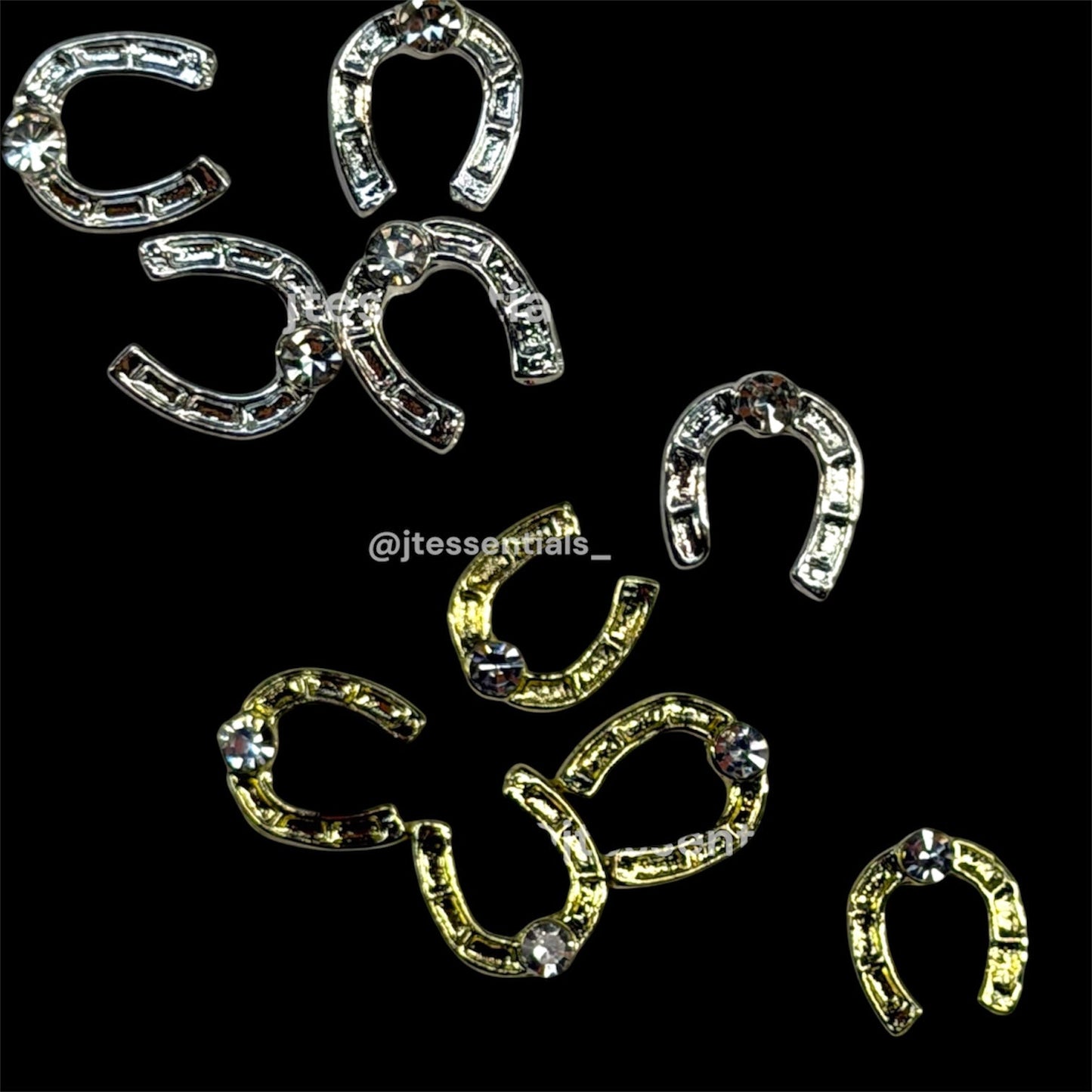 Horseshoe – Rhinestone western nail charms - JTessentials