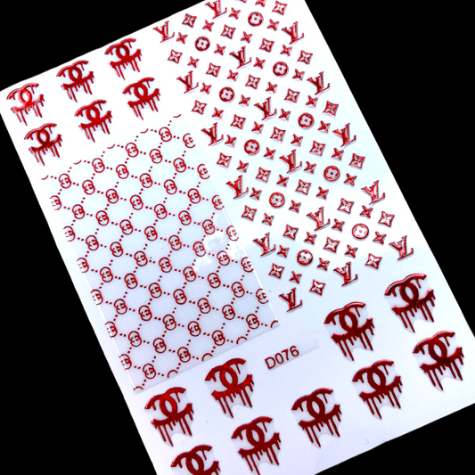 Red Designer Drip Sticker  D076-6