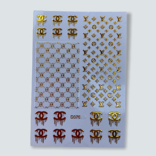 Gold Designer Drip Sticker  D076-5