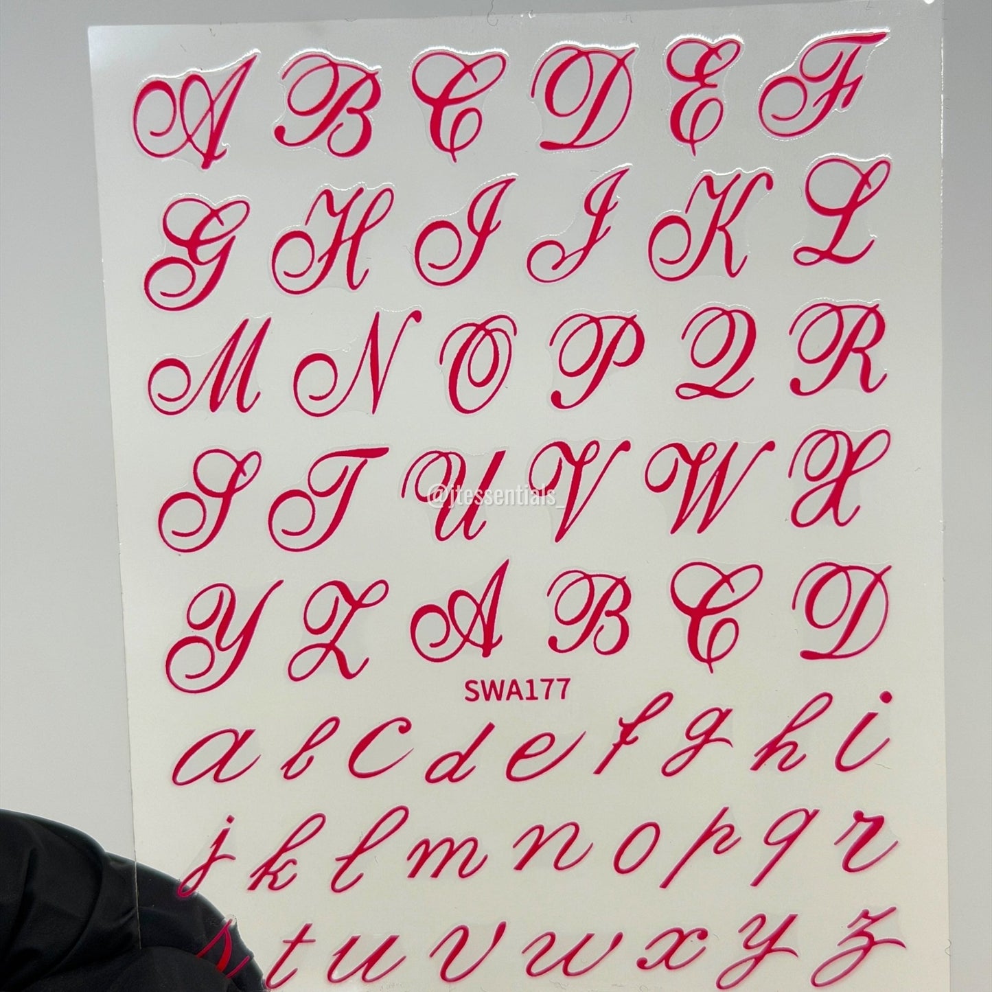 Initial Script Letter Nail Stickers | SWA177 - JTessentials