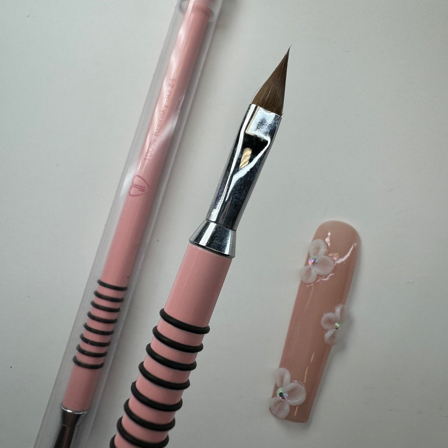 JT Kolinsky Pink 3D Brush - Premium Quality for Precise Nail Art Designs - JTessentials