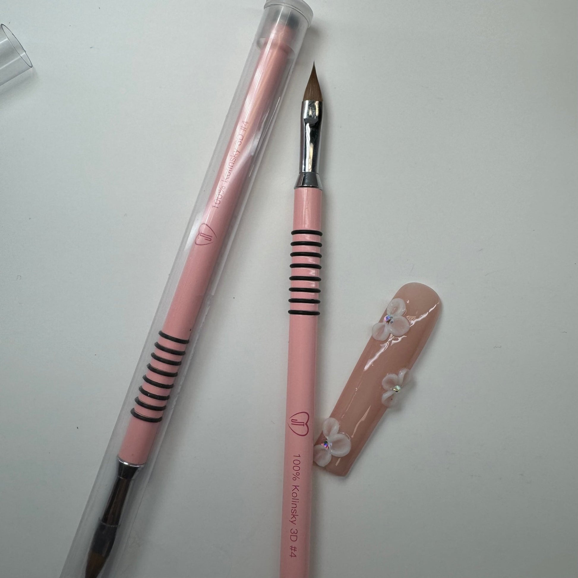 JT Kolinsky Pink 3D Brush - Premium Quality for Precise Nail Art Designs - JTessentials