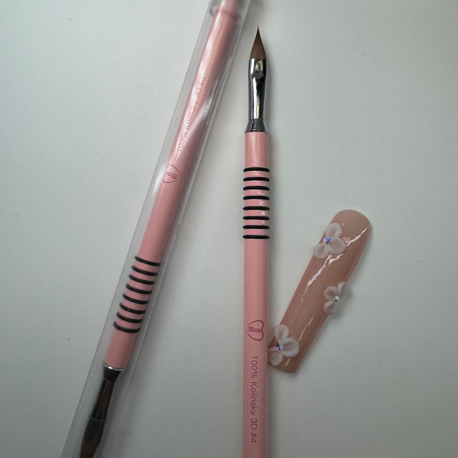 JT Kolinsky Pink 3D Brush - Premium Quality for Precise Nail Art Designs - JTessentials