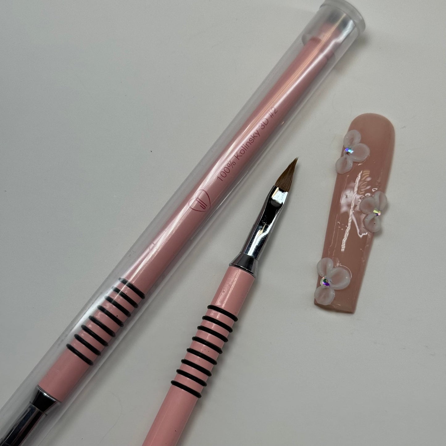 JT Kolinsky Pink 3D Brush - Premium Quality for Precise Nail Art Designs - JTessentials