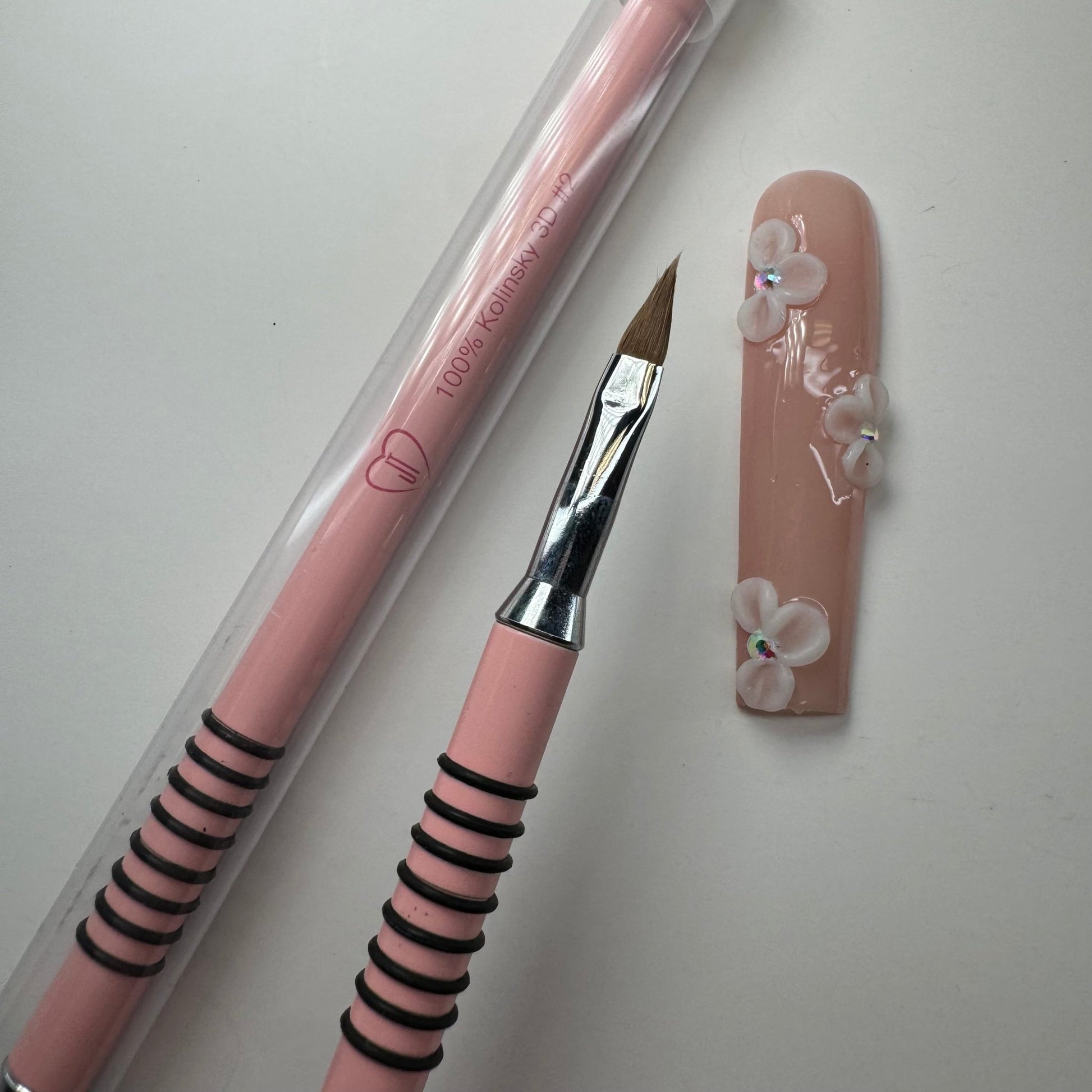 JT Kolinsky Pink 3D Brush - Premium Quality for Precise Nail Art Designs - JTessentials