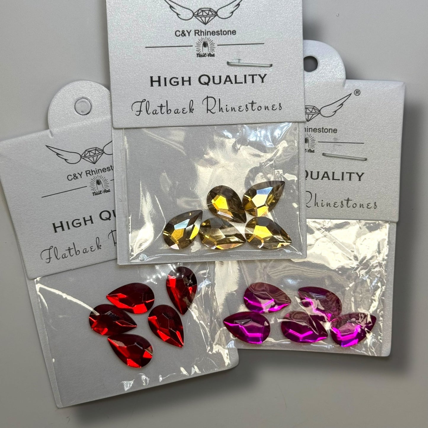 Jumbo Teardrop Flatback Crystal Rhinestones – 5 Pcs for Nail Art Designs - JTessentials