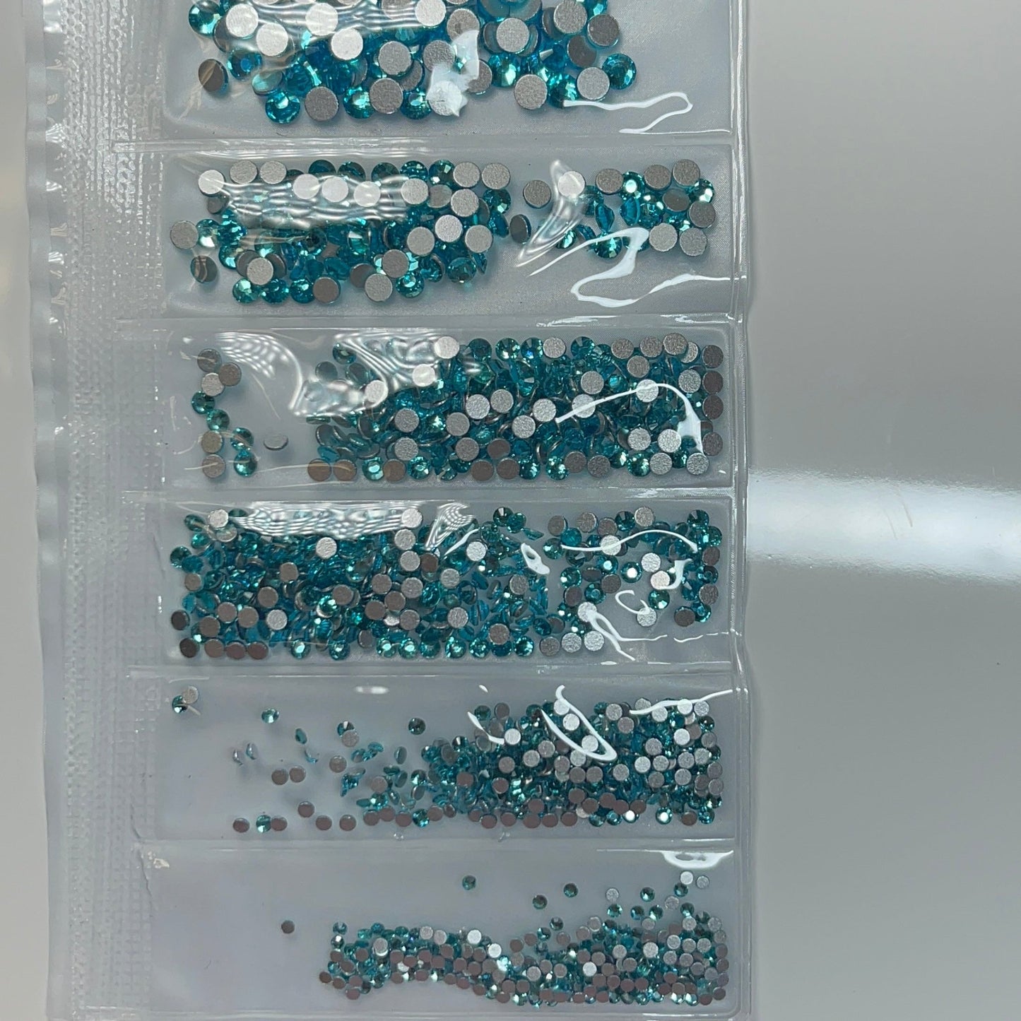 Light Blue - 6 size crystal flat back nail rhinestone - JTessentials