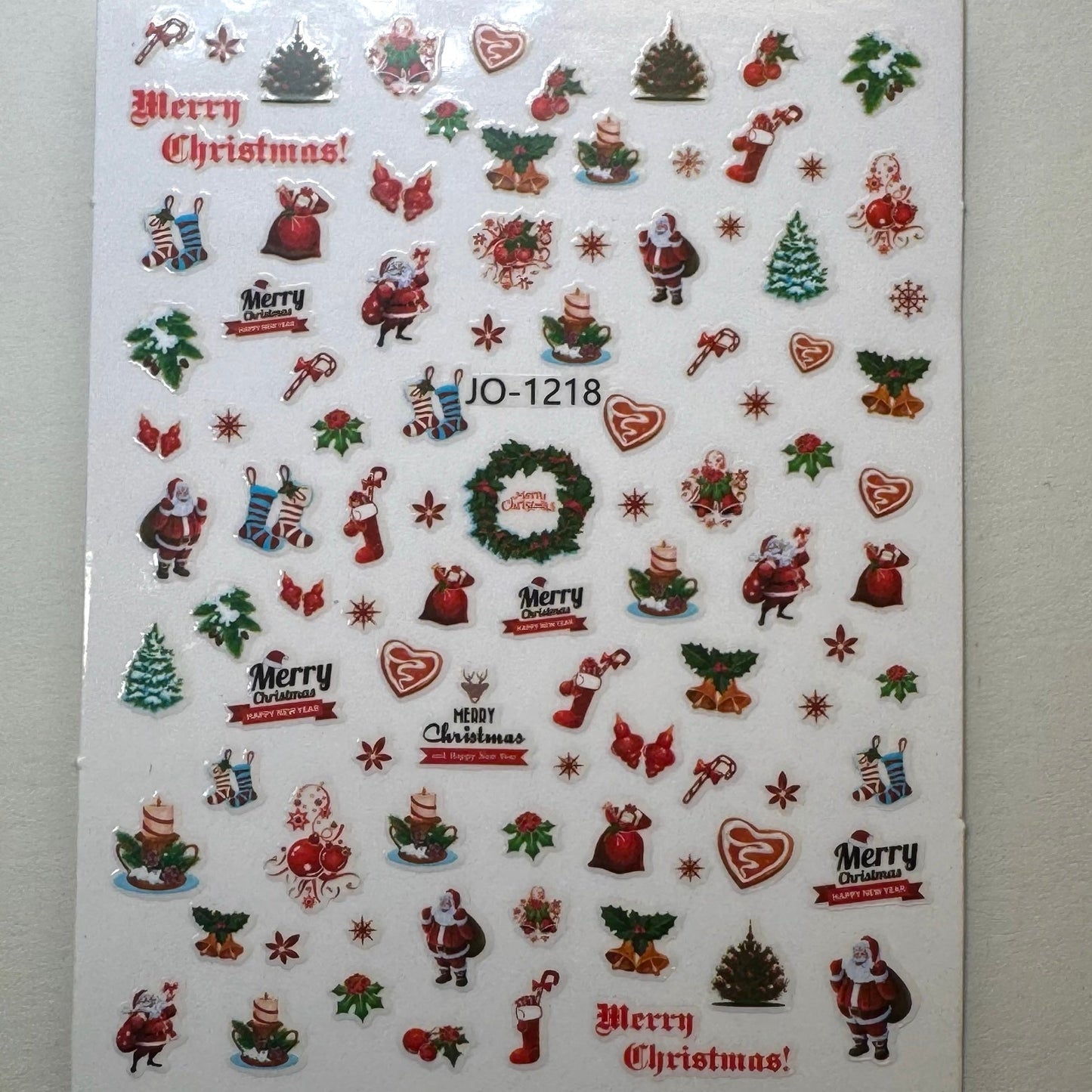 Merry Christmas Nail Stickers - Festive Holiday Decals for Nail Art - JTessentials