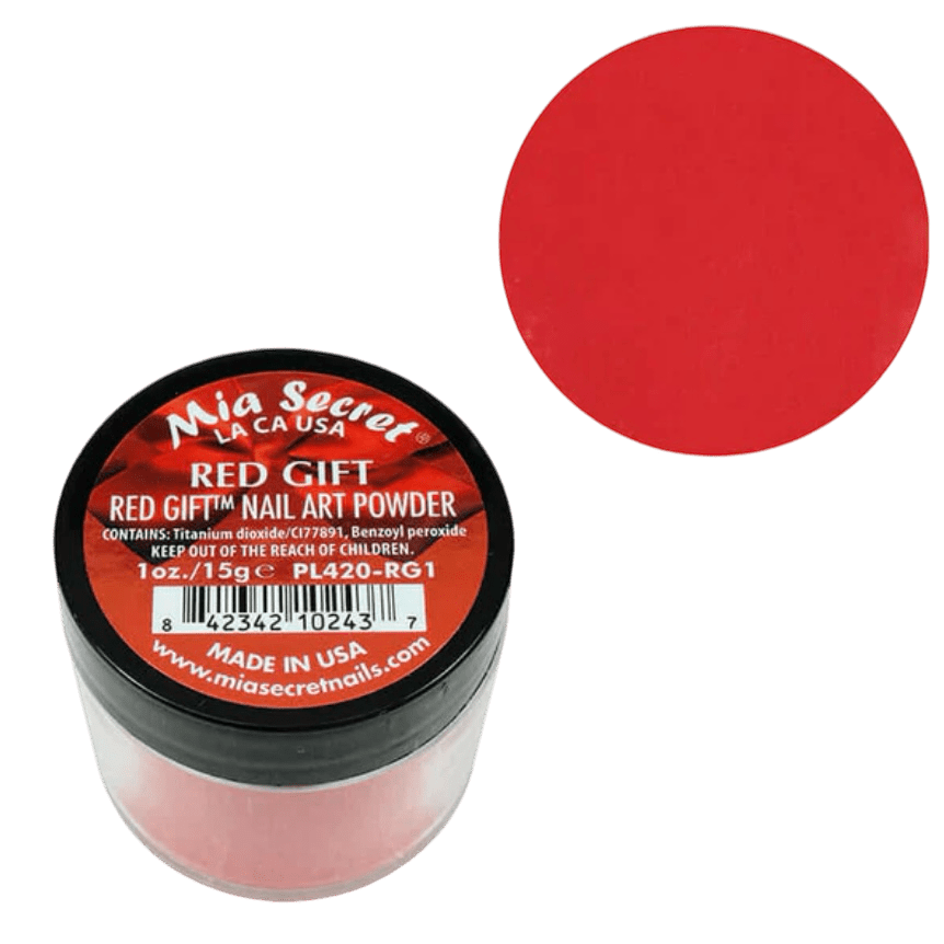 Mia Secret Acrylic Powder - Red Gift (1oz), Perfect for Bold Nail Art - JTessentials