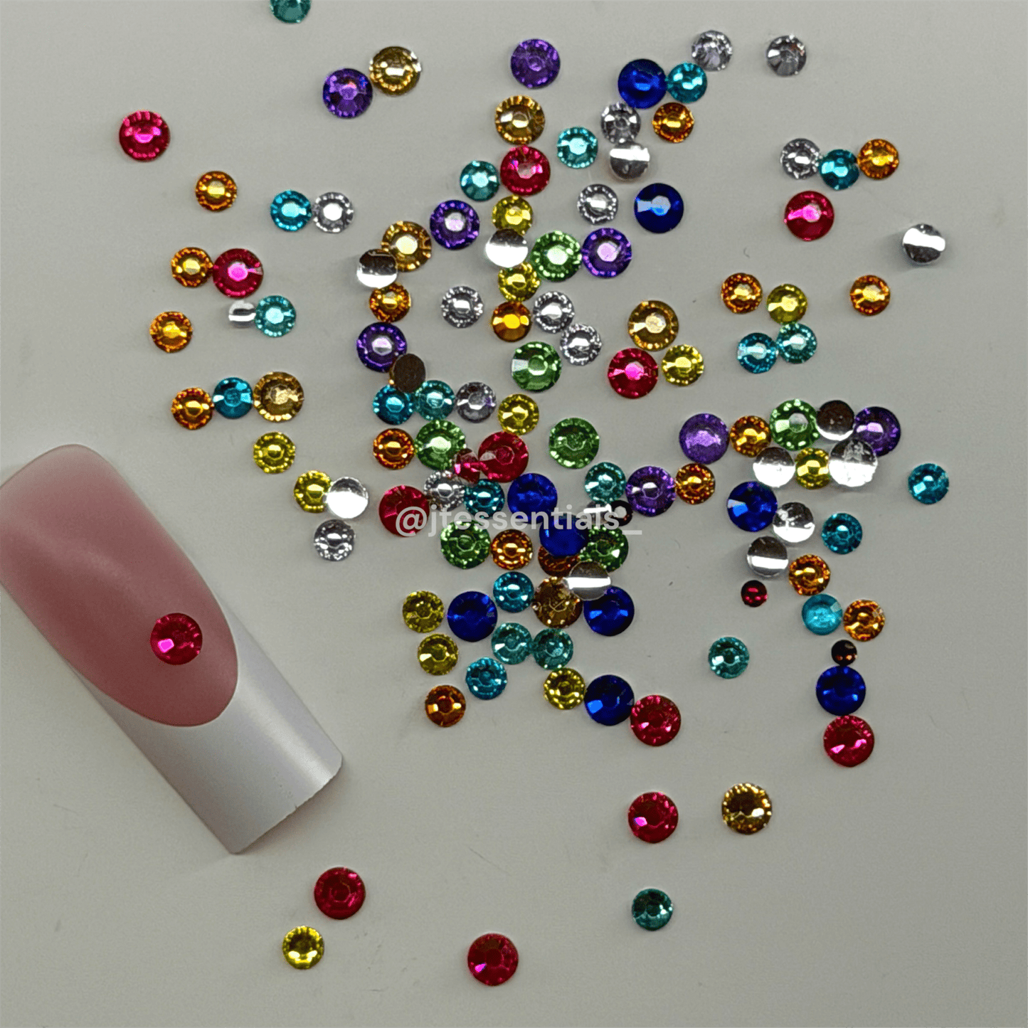 Multicolor sizes - nail rhinestone bag - JTessentials