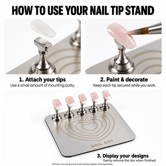 Nail Tip Practice & Display Stand – Plate with 5 Holders - JTessentials