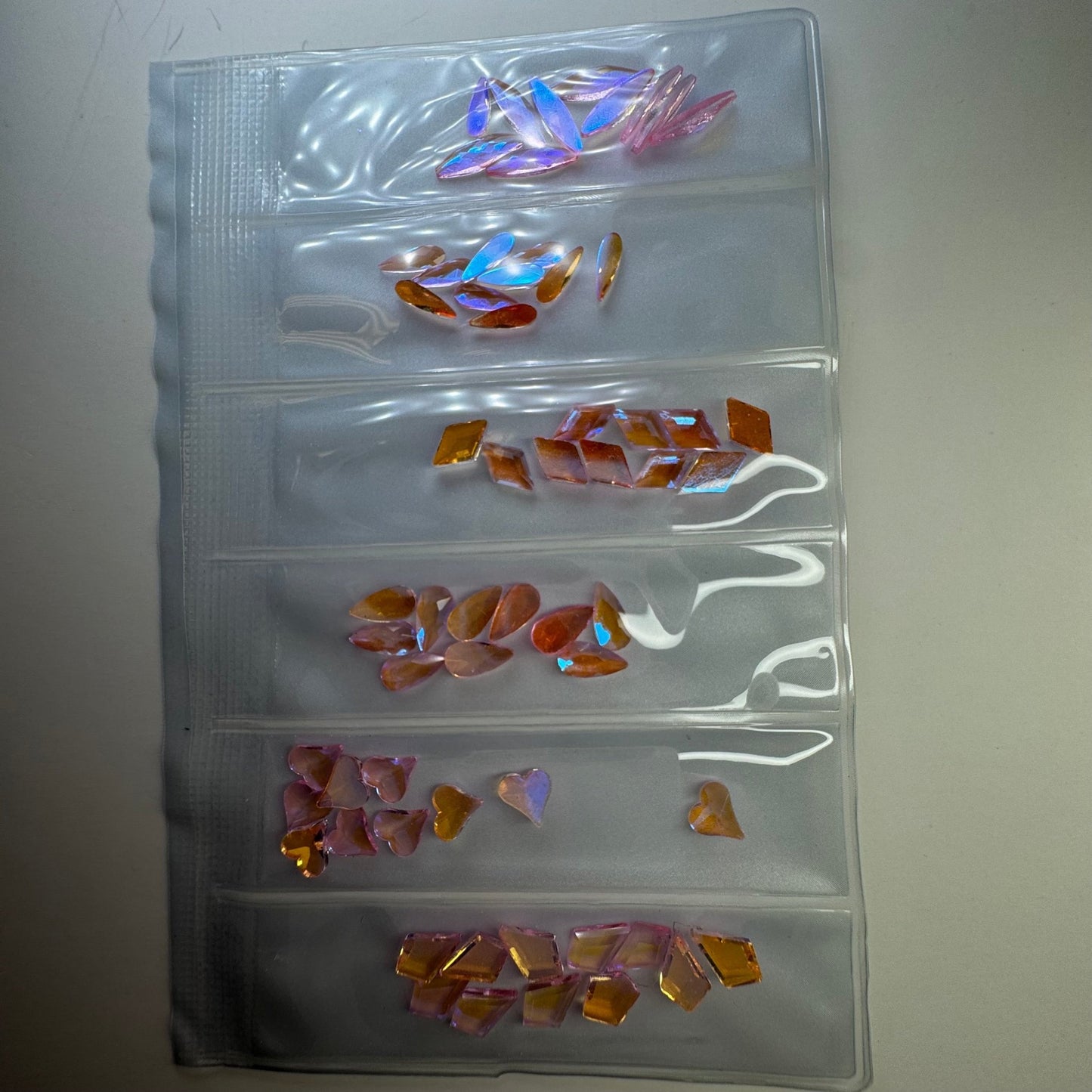 Opal Pink clear Rhinestone Shape - 6 grit pack of crystals for nail decoration - JTessentials
