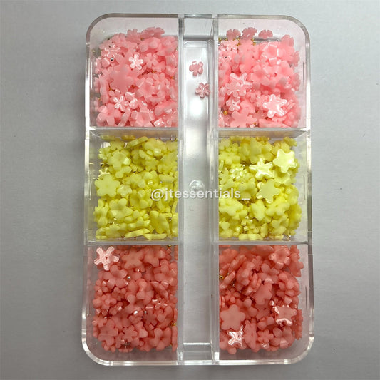 Pastel Flower Nail Art Charms Set – 3D Mini Floral Mix - JTessentials