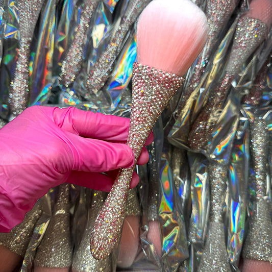Pink Bling Dust Brush – Crystal Handle Nail Cleaning Brush - JTessentials