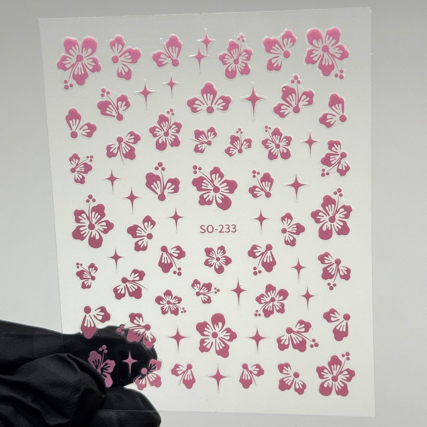 PINK Hibiscus Flower Nail Stickers – Tropical Summer Nail Decals - JTessentials