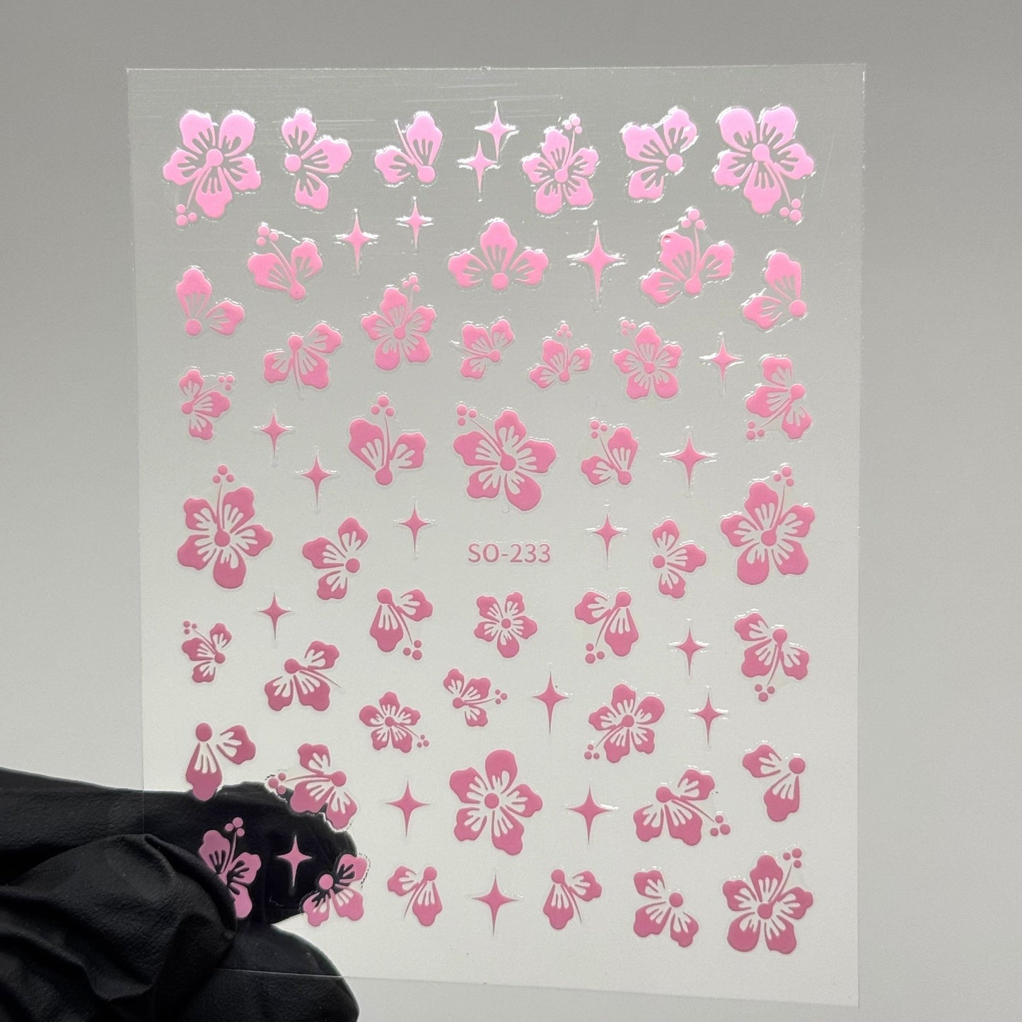 PINK Hibiscus Flower Nail Stickers – Tropical Summer Nail Decals - JTessentials