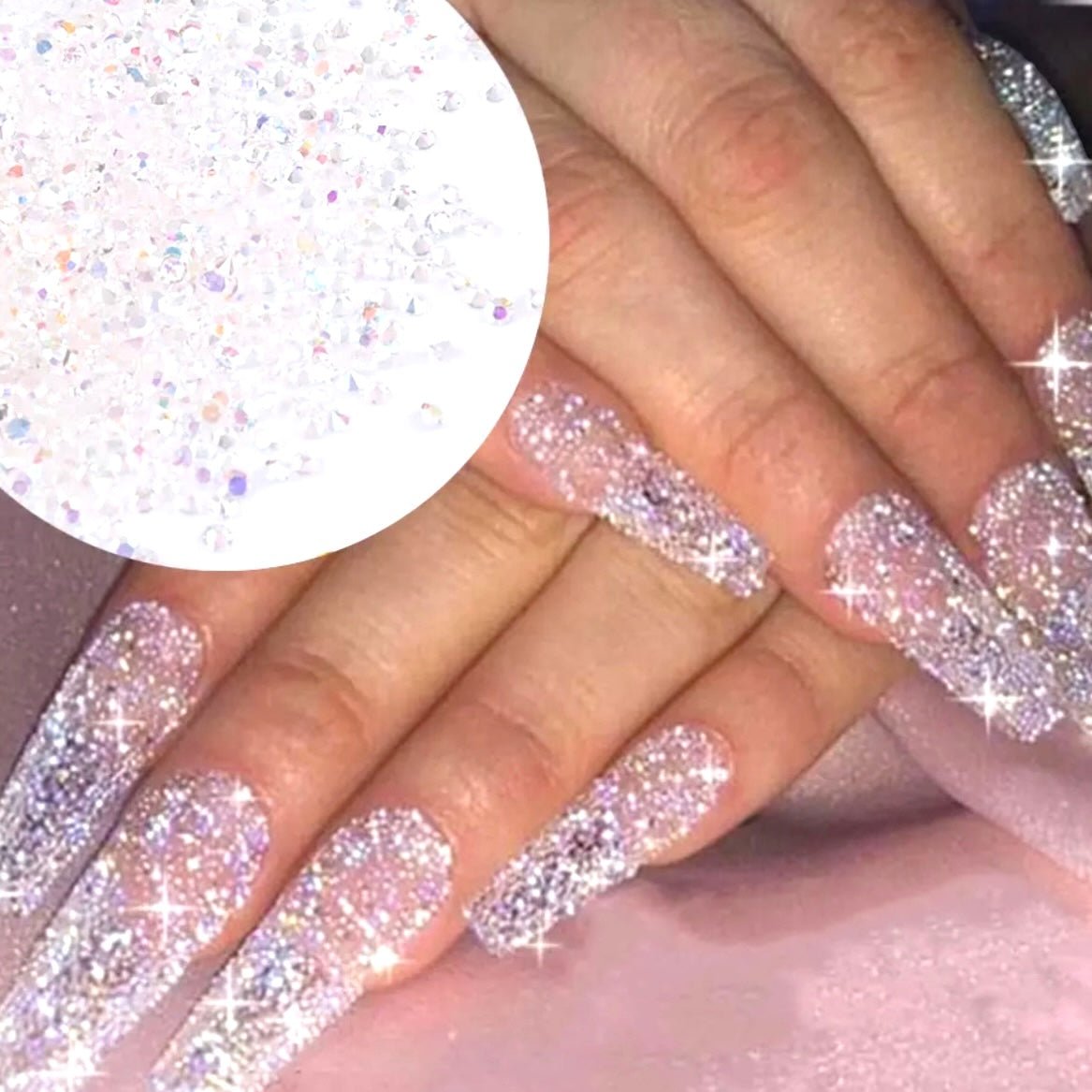 Pixie Dust Nail Crystals – Iridescent Micro Rhinestones for Sugar Nails, 3D Design & Crystal Nail Art - JTessentials
