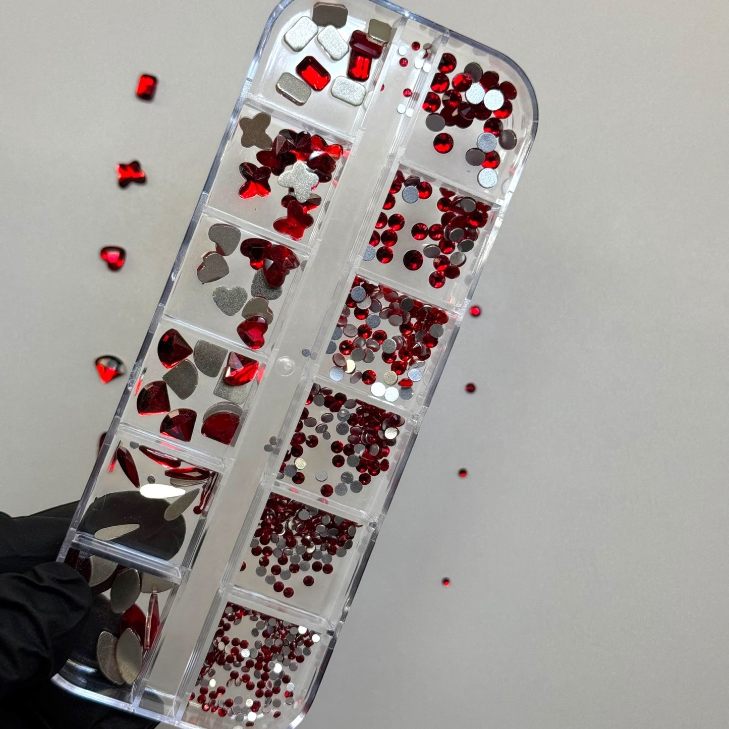 Red rhinestone box - 12 grit high quality - JTessentials