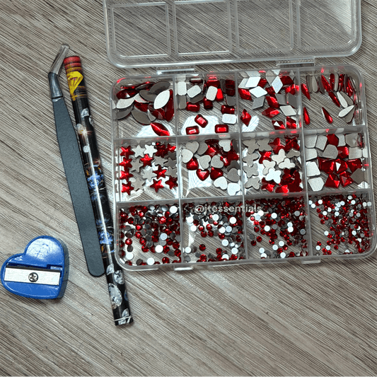 Red Shape Flatback - picker & tweezer art set - JTessentials