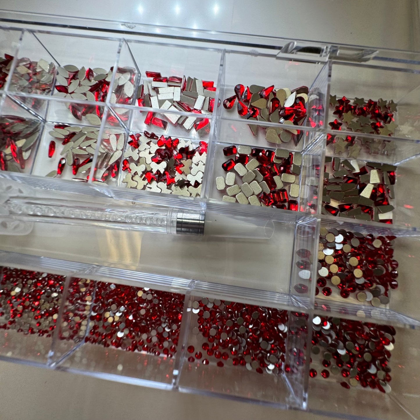 RED• Wax pen tool &High Luxury Crystal Box - JTessentials