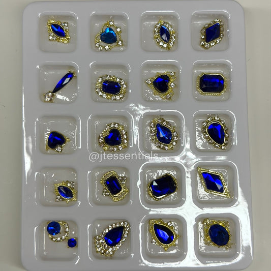 Rhinestone Nail Charm Box - 20 Pcs Luxury Nail Charms for Stunning Nail Art - JTessentials