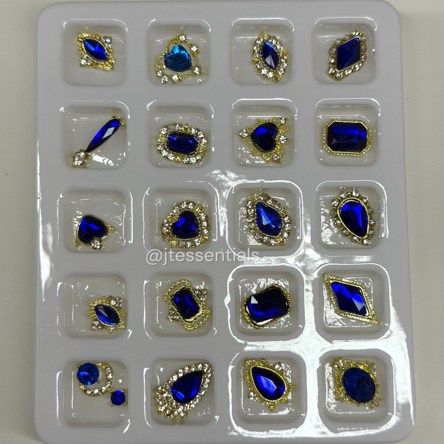 Rhinestone Nail Charm Box - 20 Pcs Luxury Nail Charms for Stunning Nail Art - JTessentials