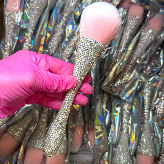 Silver Bling Dust Brush – Crystal Handle Nail Cleaning Brush - JTessentials