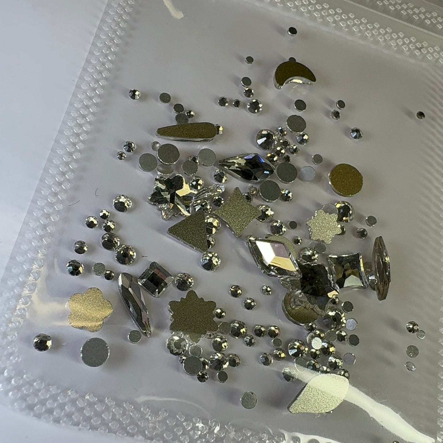 Silver Rhinestone Mix - nail crystals decoration bag - JTessentials