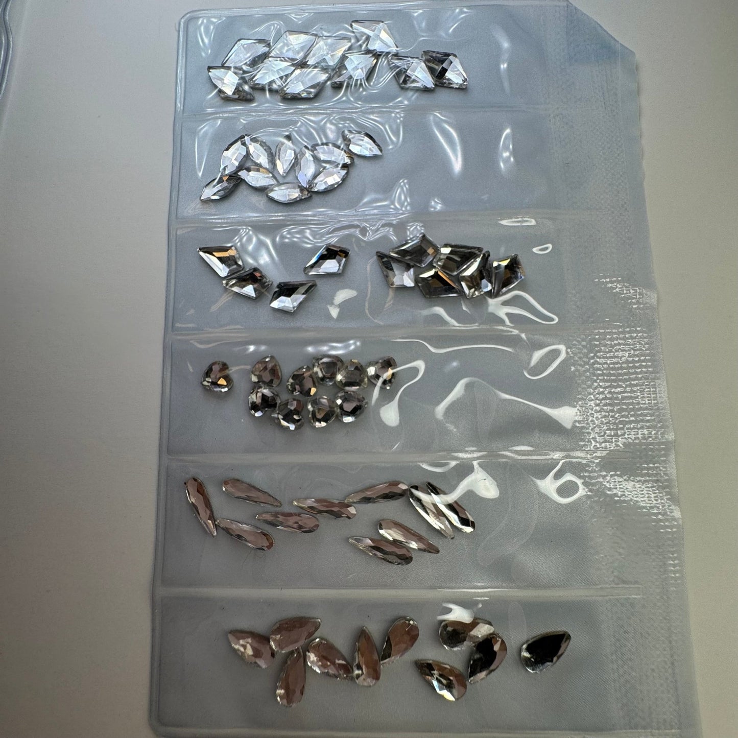 Silver Rhinestone Shape - 6 grit pack of crystals for nail decoration - JTessentials