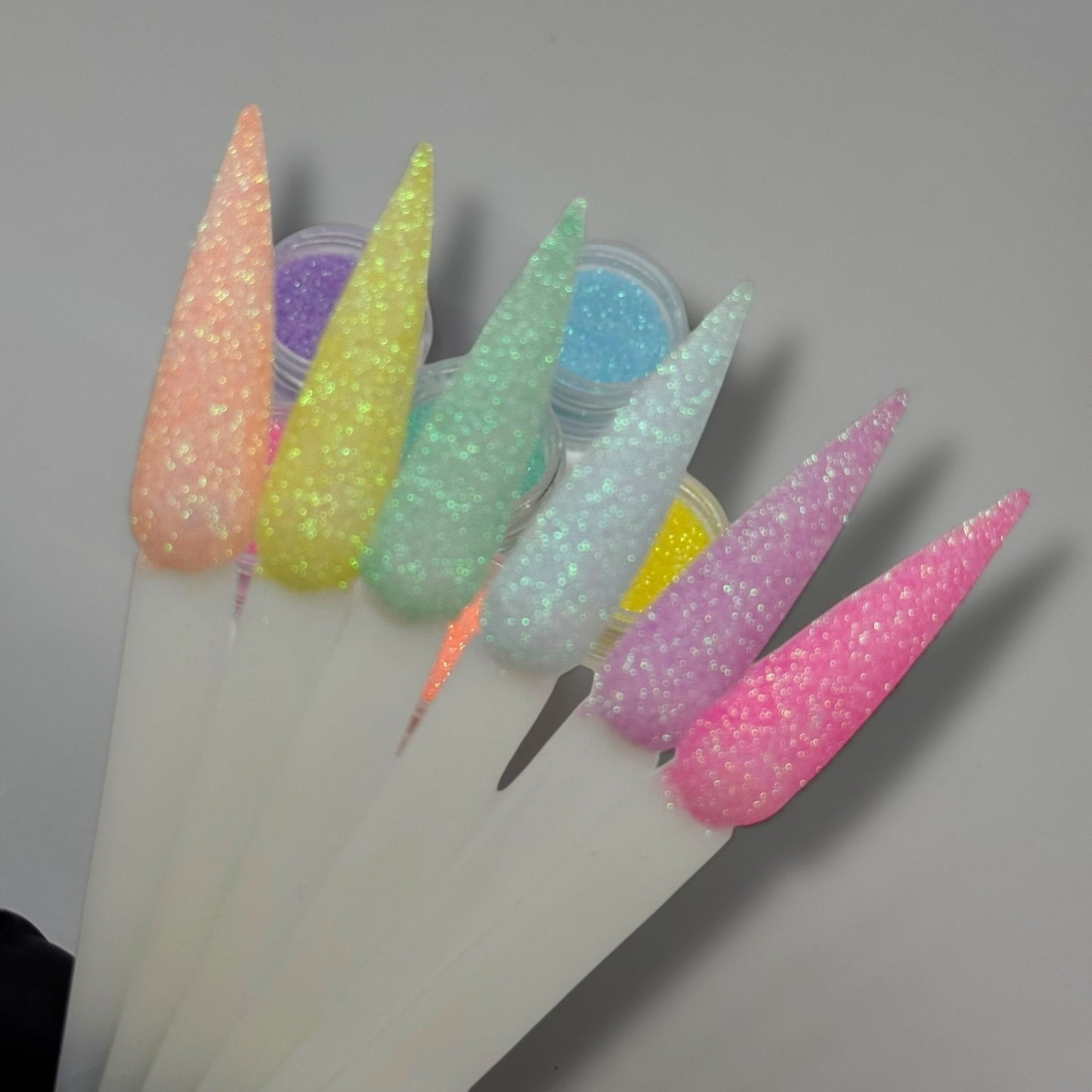 Spring Pastel Glitter Powder Set – 6pc Soft Sparkle Nail Art Collection - JTessentials
