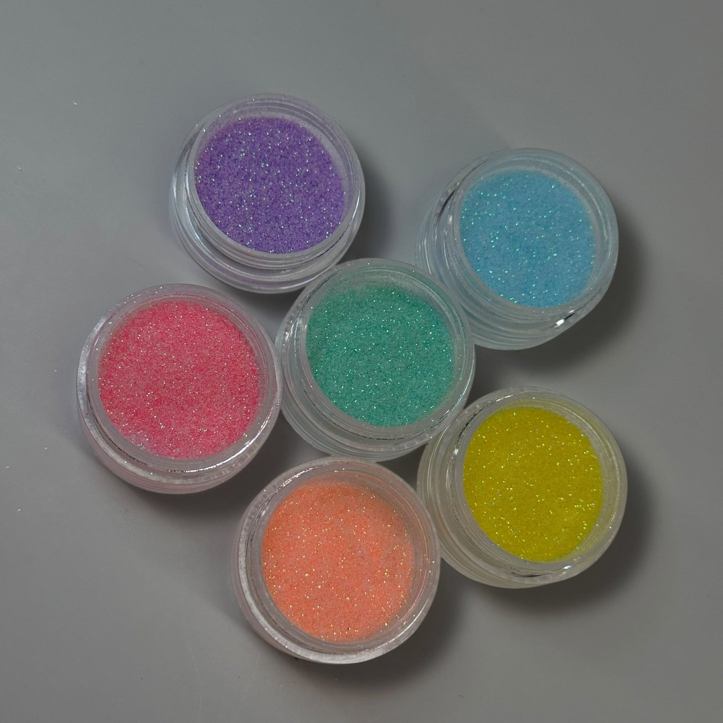 Spring Pastel Glitter Powder Set – 6pc Soft Sparkle Nail Art Collection - JTessentials