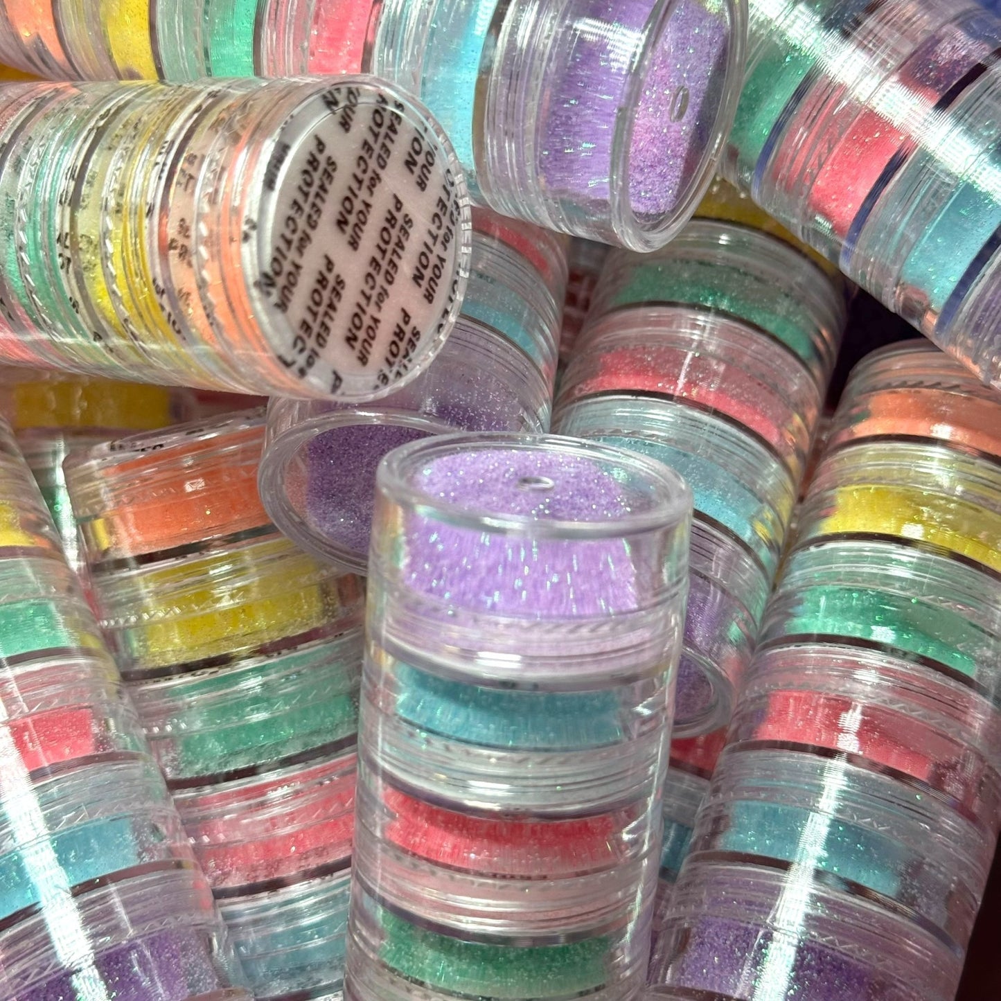 Spring Pastel Glitter Powder Set – 6pc Soft Sparkle Nail Art Collection - JTessentials