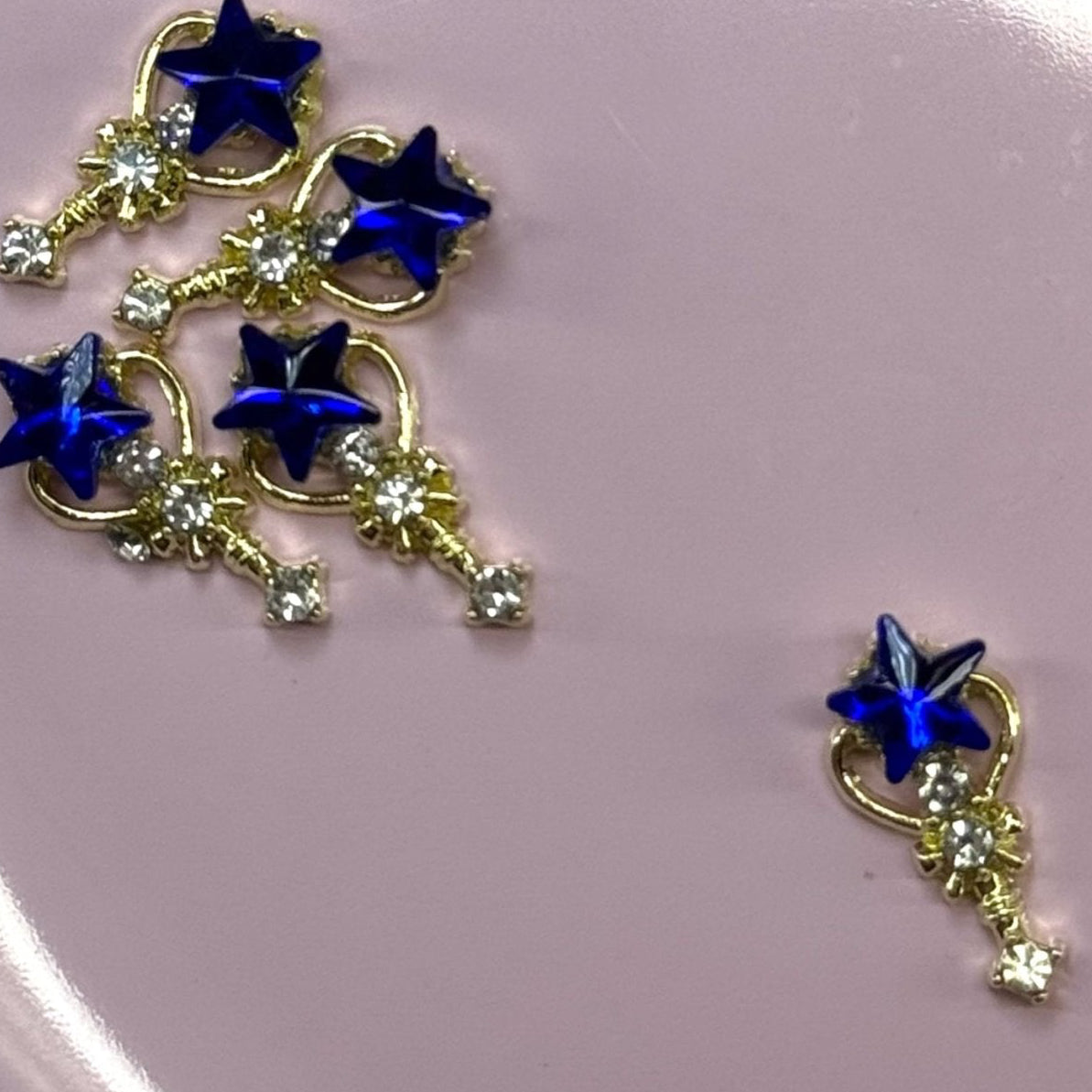 Star Blue and Gold Nail Charms - Perfect for Valentine’s Nail Art - JTessentials