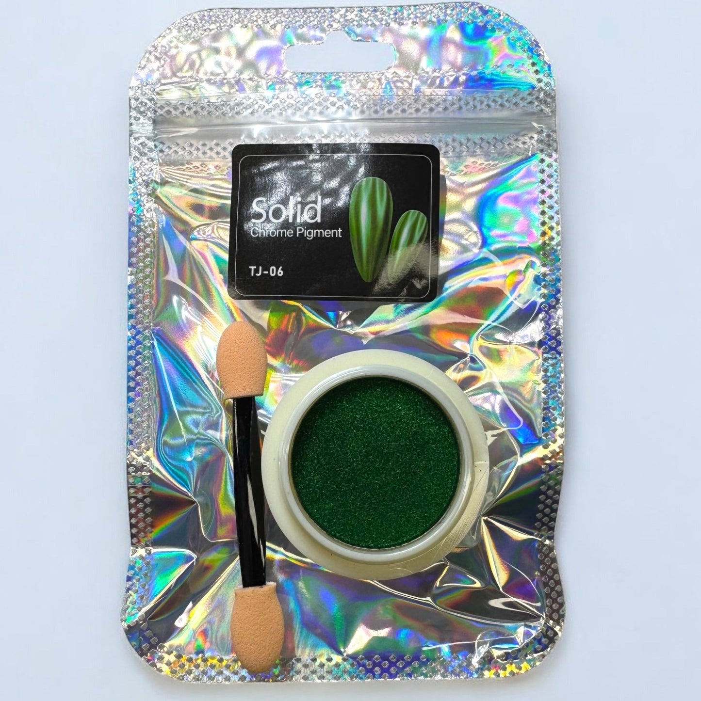 TJ - 06 Green Chrome Pigment - Vibrant Metallic Shine for Nail Art - JTessentials