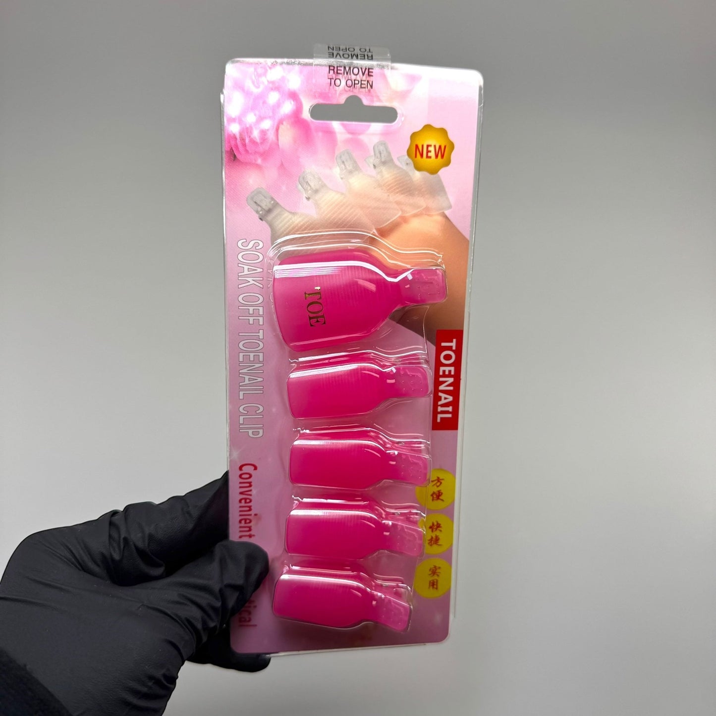 Toe Nail Soak Off Clips – Convenient & Efficient Nail Removal Tool (5 Pcs, Pink) - JTessentials