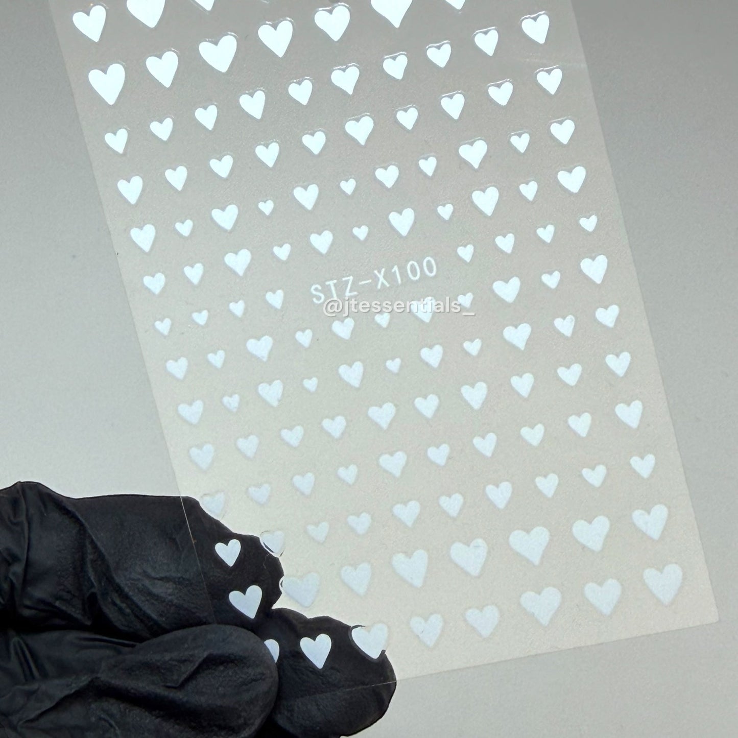 White Heart Nail Stickers | X100 - JTessentials