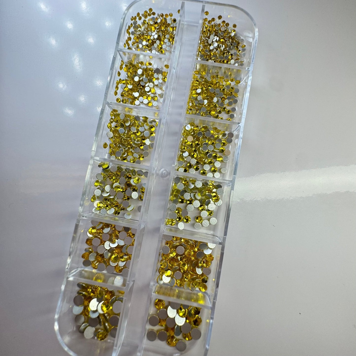 Yellow flat back Rhinestone Box - High Quality Rhinestone box - JTessentials