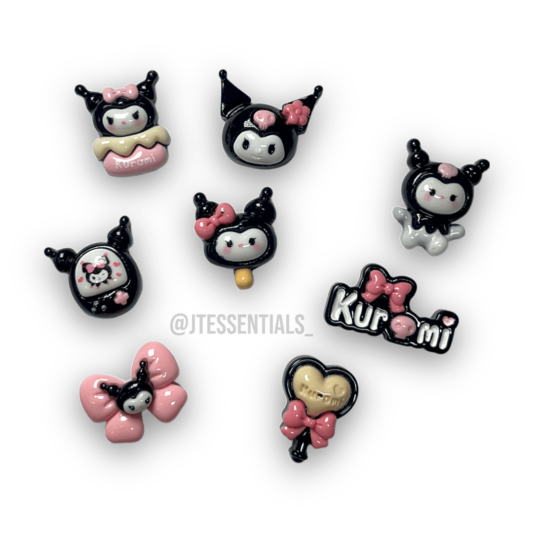 8 PCs Kuromi Jumbo Charms•Black - JTessentials