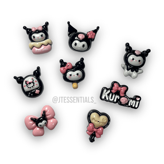 8 PCs Kuromi Jumbo Charms•Black - JTessentials