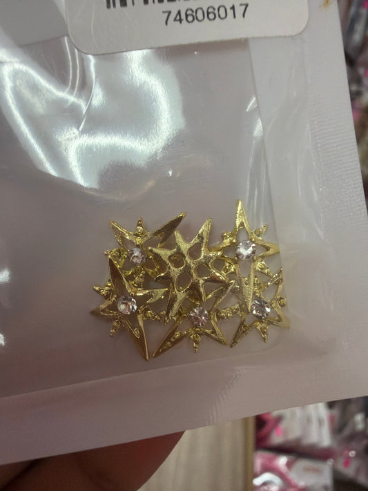 001 Gold Star Nail charms - JTessentials