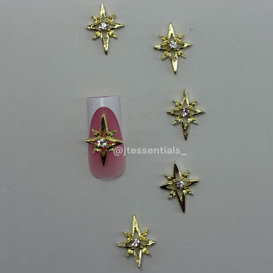 001 Gold Star Nail charms - JTessentials