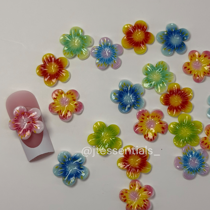 01 - 3D Flower Nail Charms – Colorful Nail Art - JTessentials