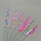 01| 6 - Piece Glitter Nail Art Set - Pink Heart Decorations for Stunning Designs - JTessentials