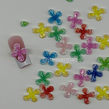 02 - 3D Flower Nail Charms – Colorful Nail Art - JTessentials
