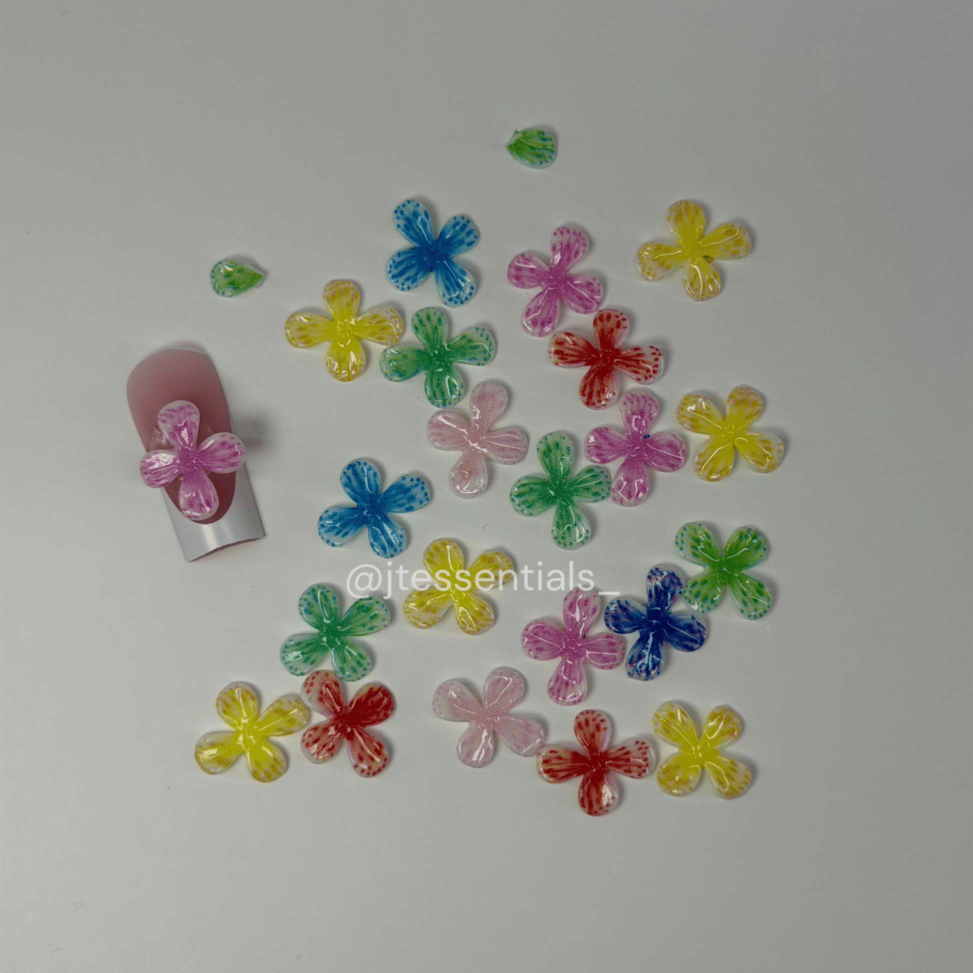 02 - 3D Flower Nail Charms – Colorful Nail Art - JTessentials