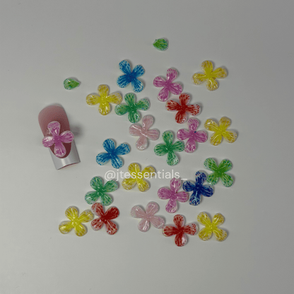 02 - 3D Flower Nail Charms – Colorful Nail Art - JTessentials