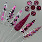 02 | 6 - Piece Glitter Nail Art Set - Pink Heart Decorations for Stunning Designs - JTessentials