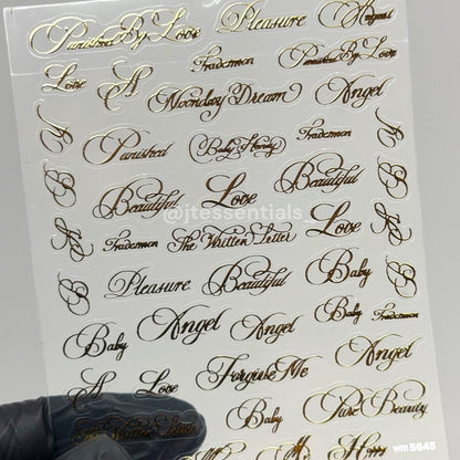 02 Script Nail Stickers – Nail Decals - JTessentials