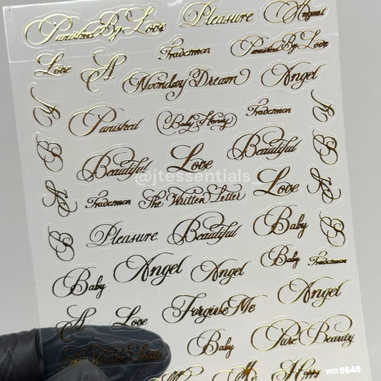 02 Script Nail Stickers – Nail Decals - JTessentials