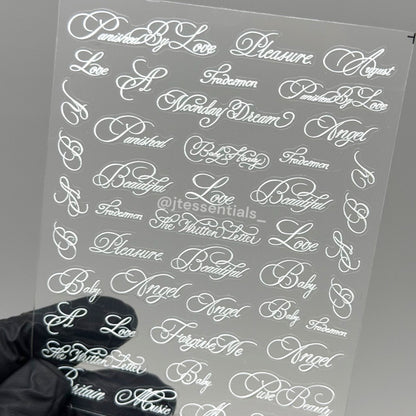 02 Script Nail Stickers – Nail Decals - JTessentials